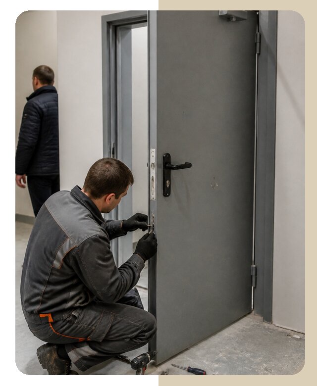 Ремонт противопожарной двери в Ханты-Мансийске по цене 6636 р. | Дверной